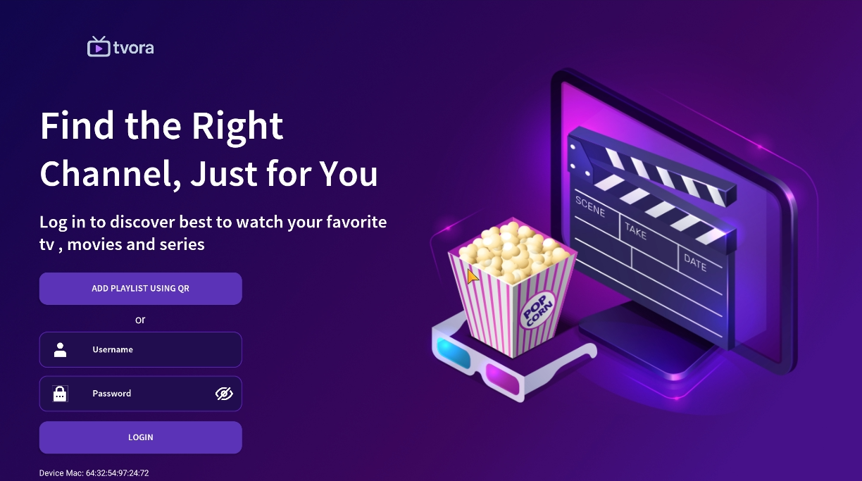 Login screen - Enter username and password
